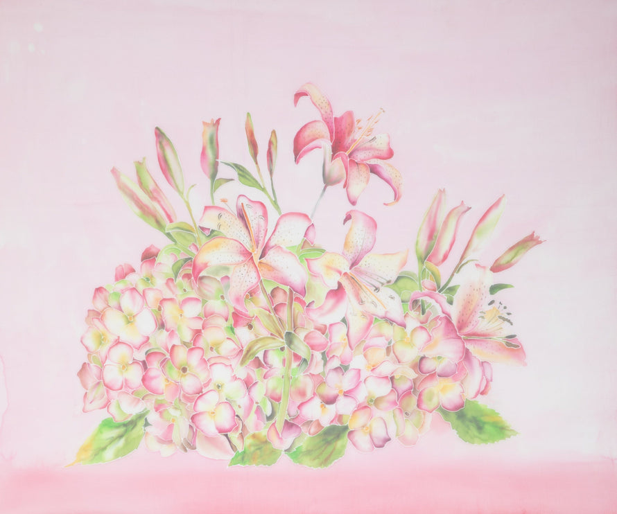 Hand-Painted Floral Scarf