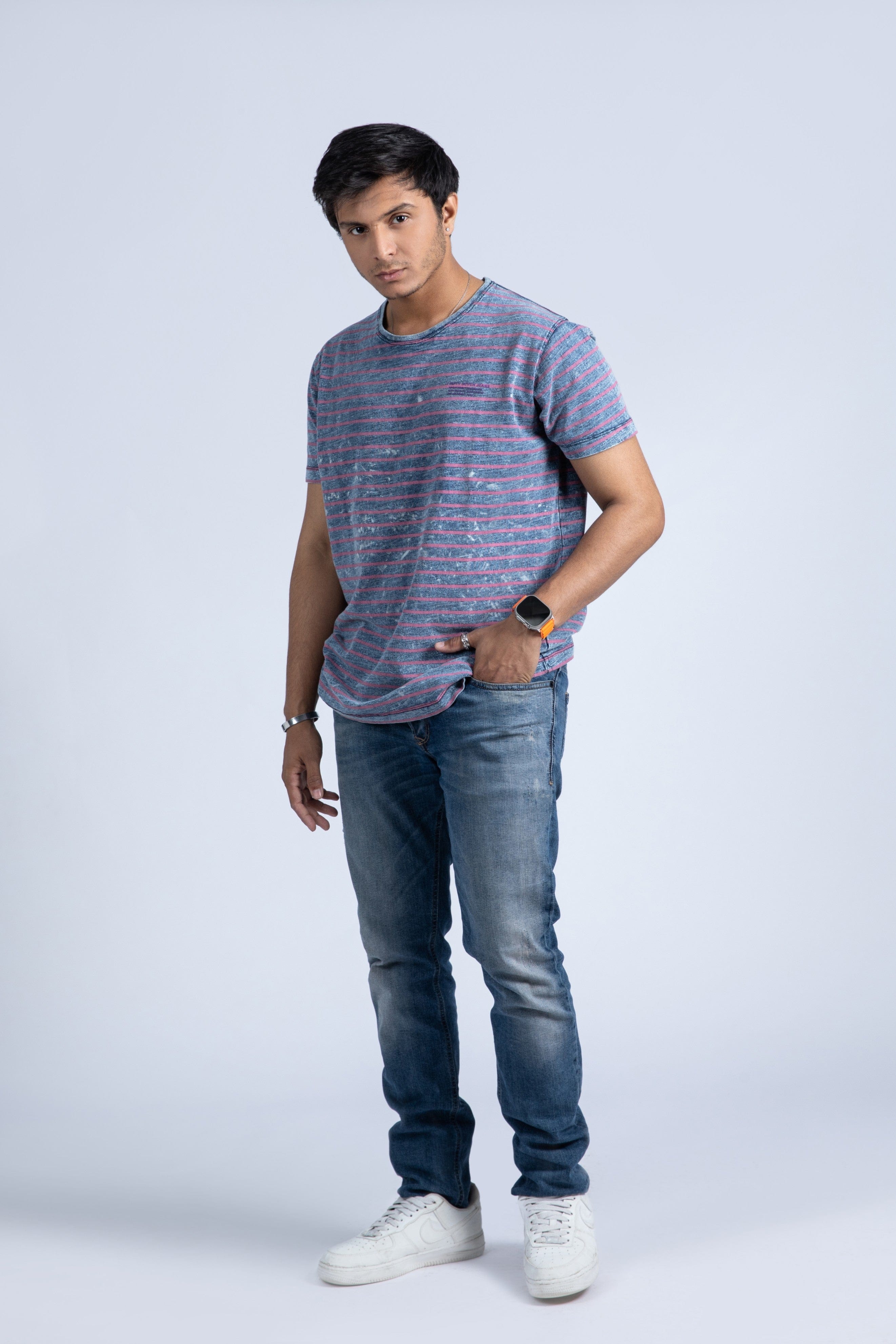 Short Sleeve Denim Printed Tee