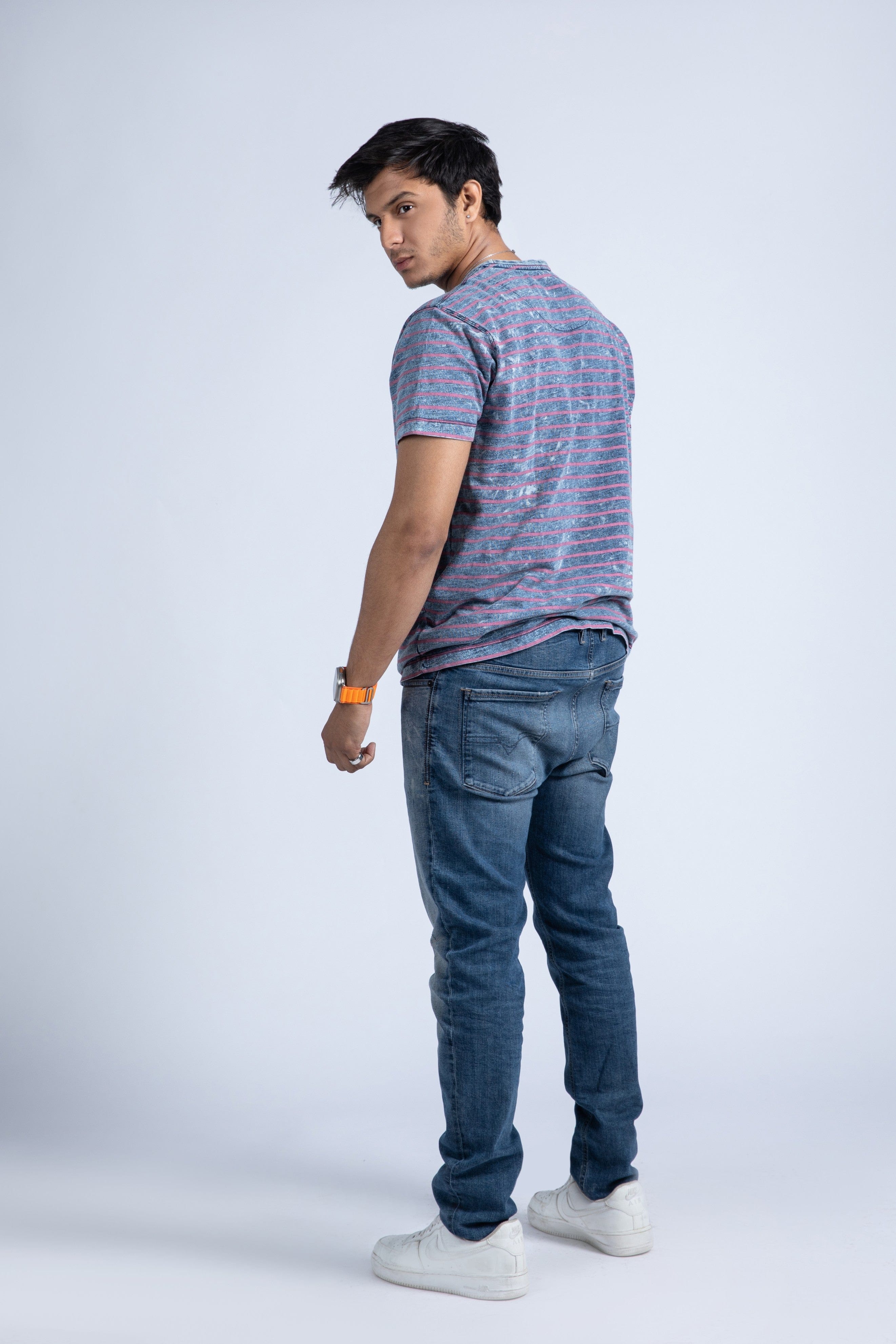 Short Sleeve Denim Printed Tee