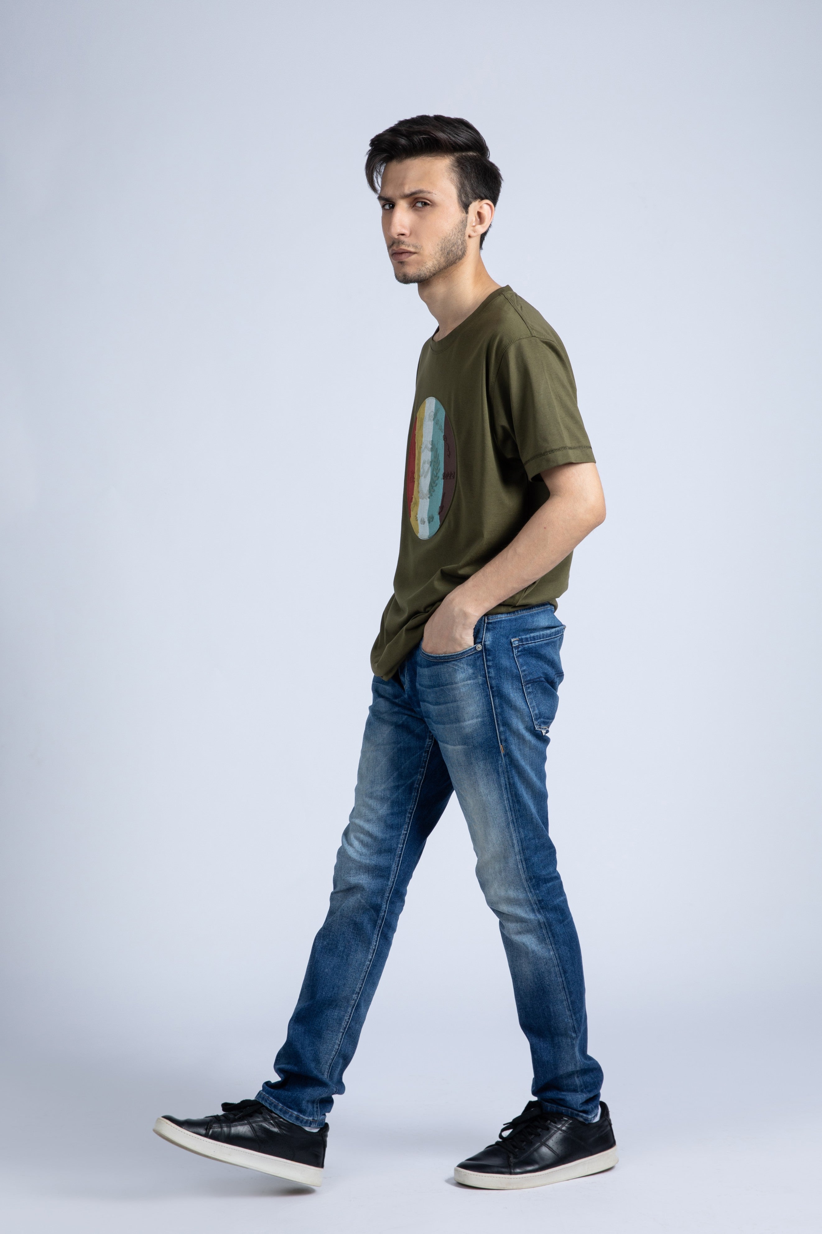 Short sleeve embossed tee