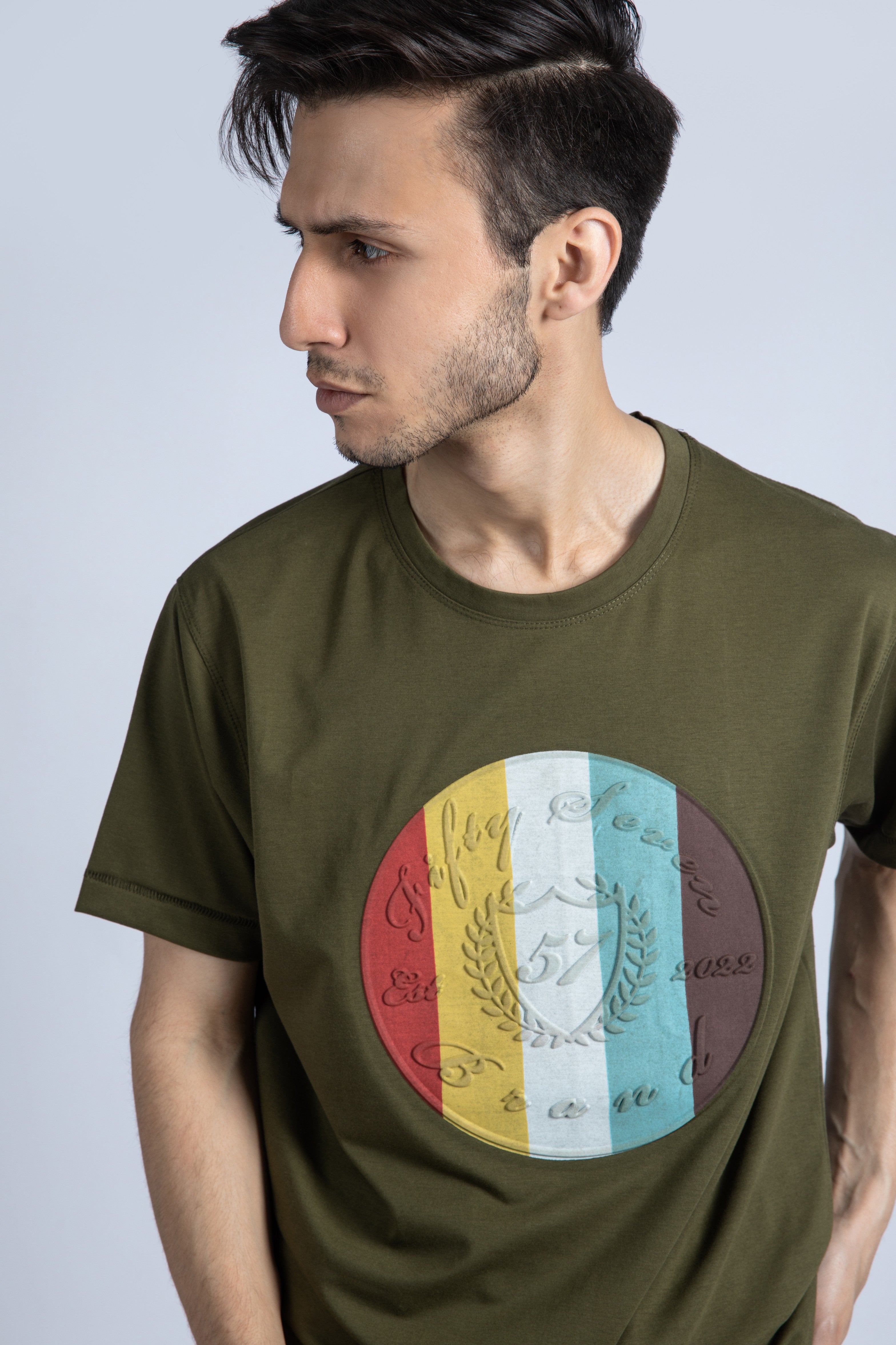 Short sleeve embossed tee