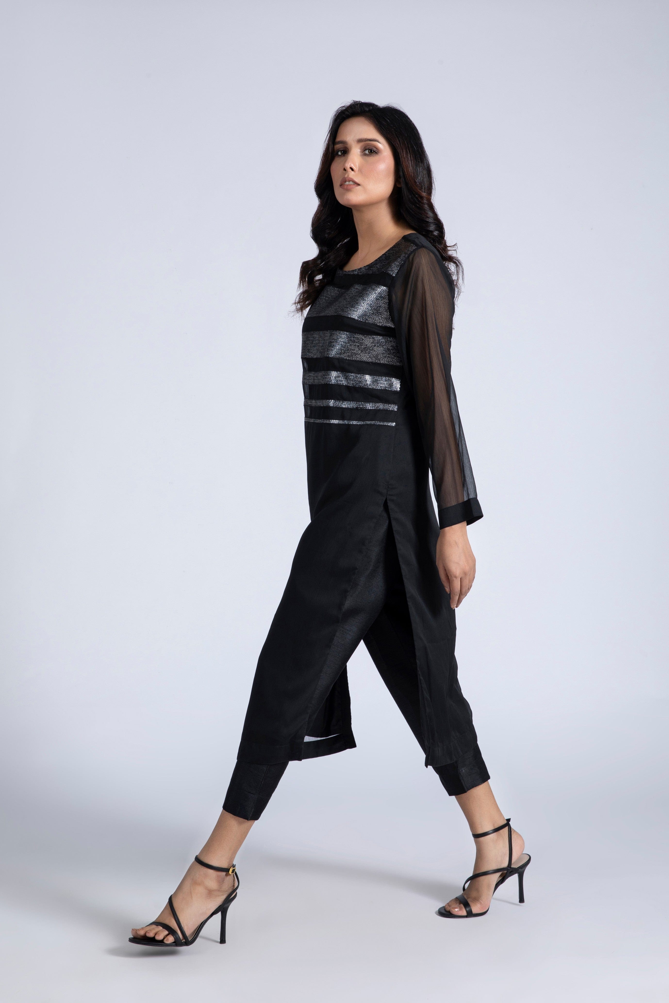 Linen Sleeveless Embroidered Dress Set