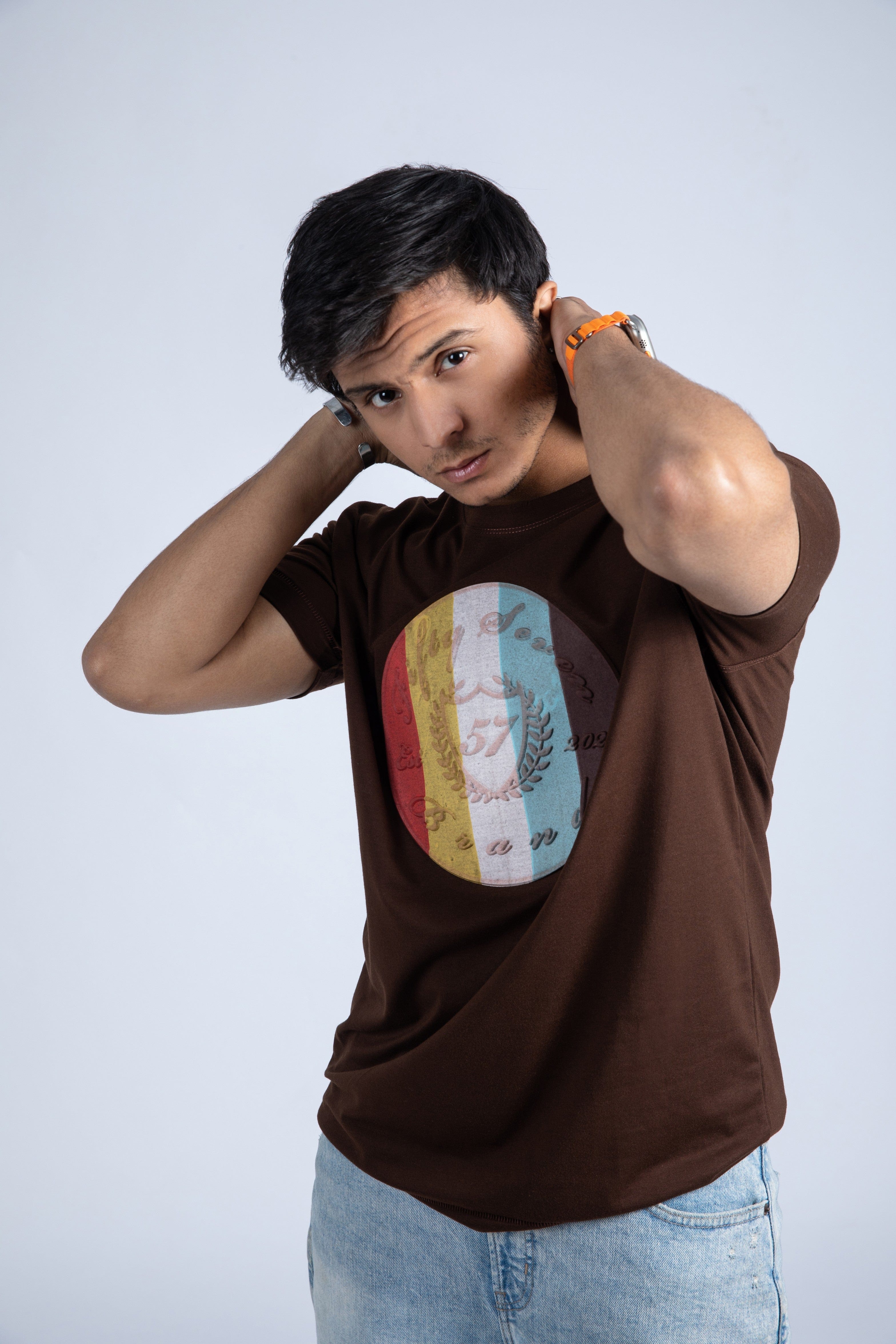 Short sleeve embossed tee