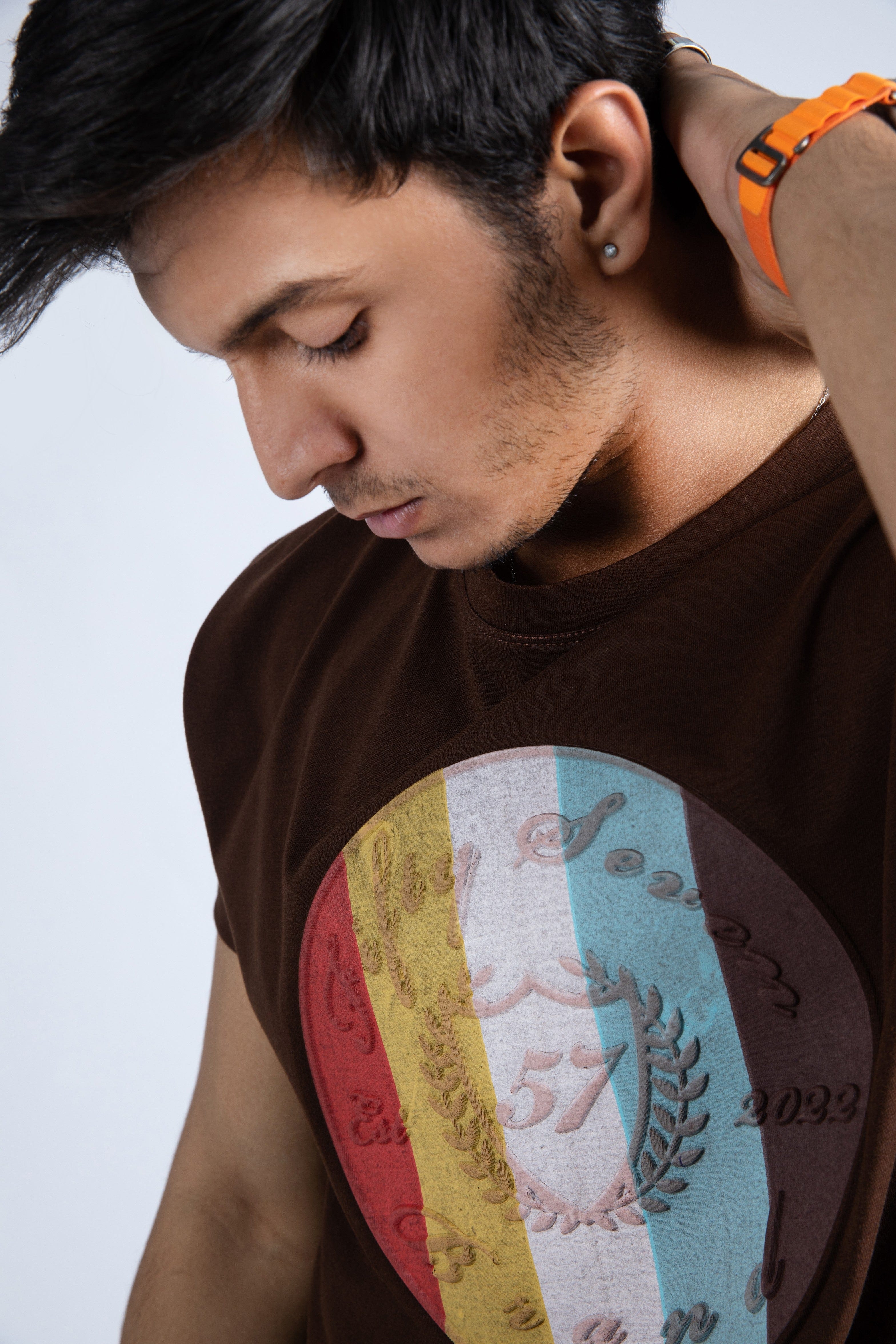 Short sleeve embossed tee