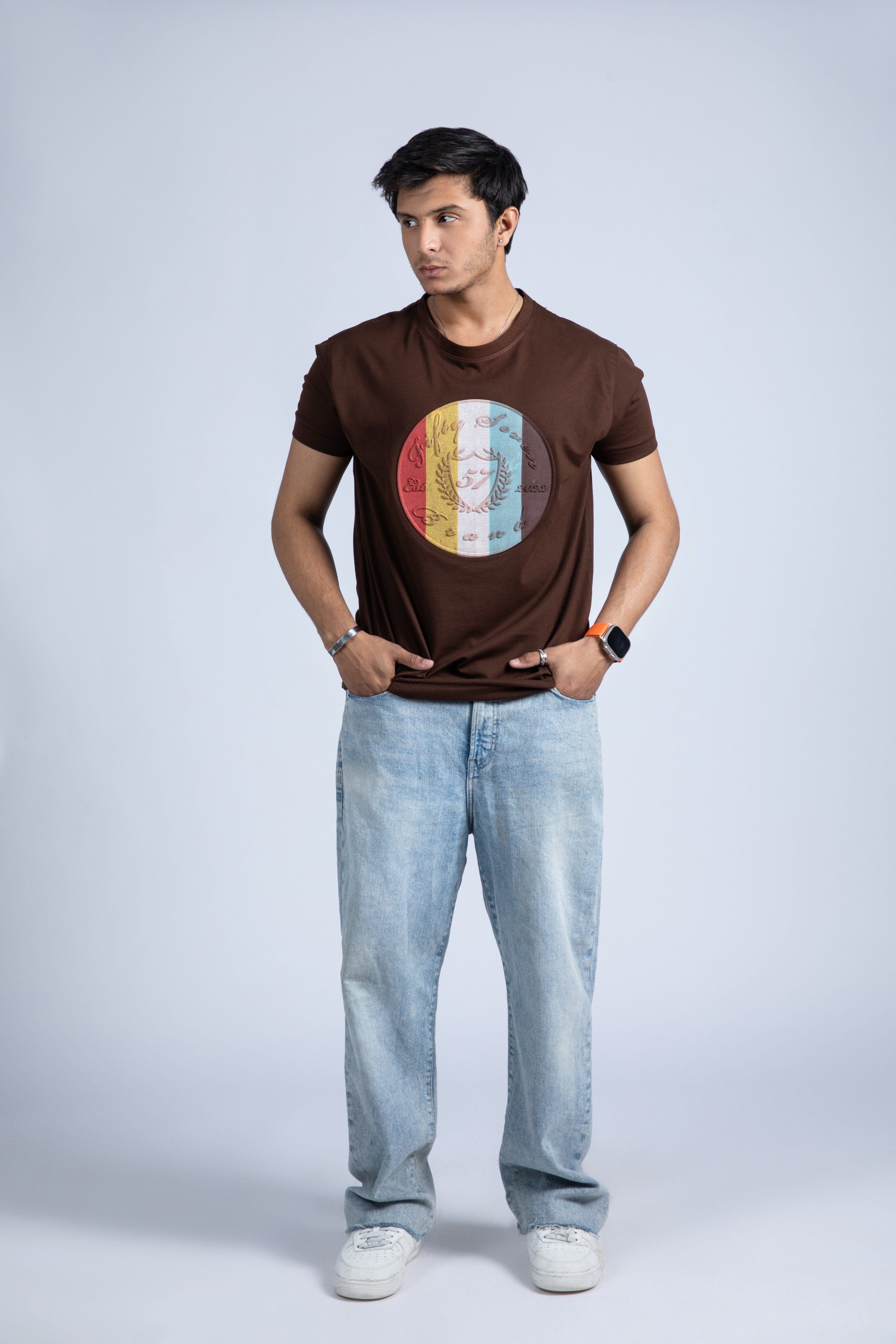 Short sleeve embossed tee