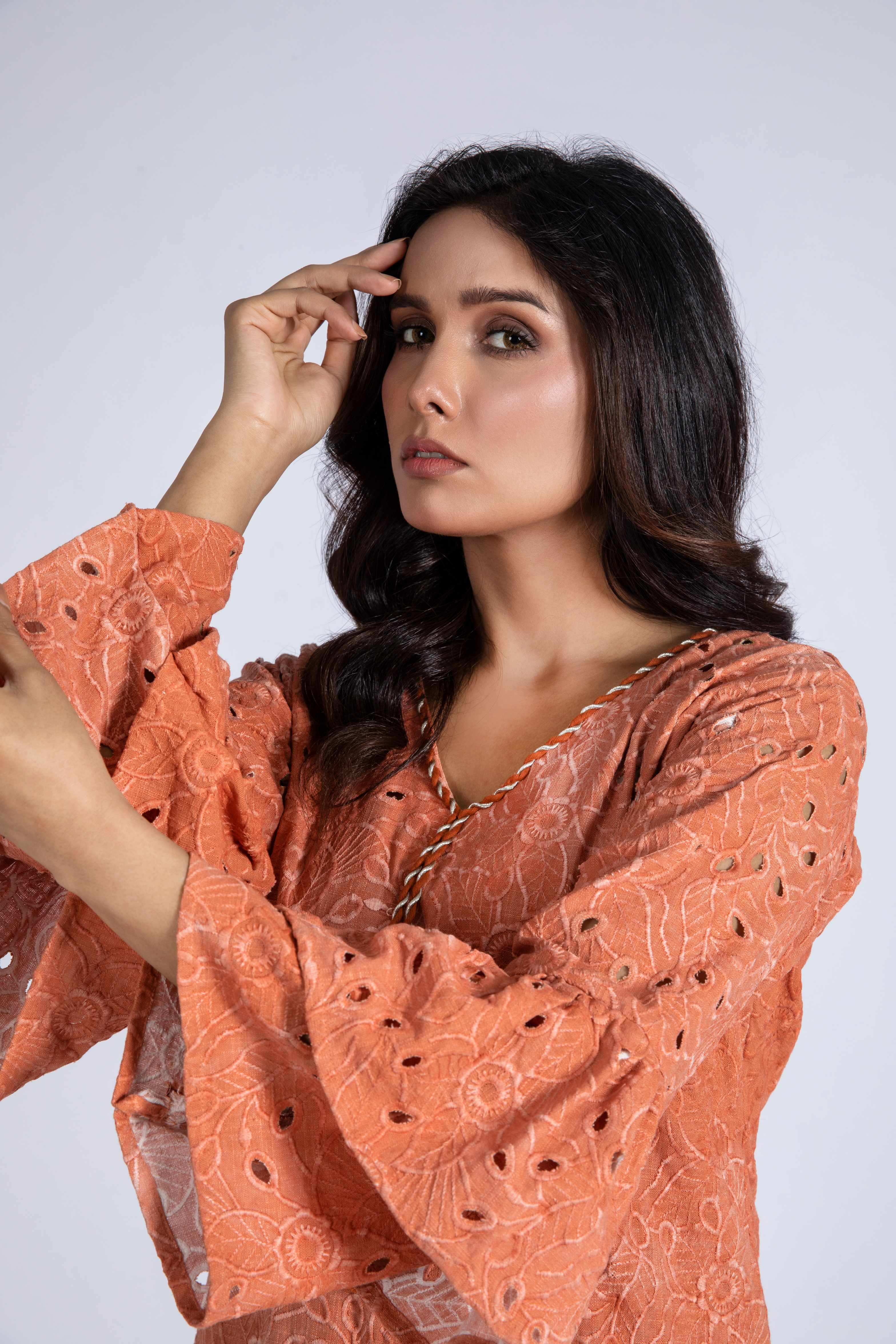 Embroidered Top with Pant
