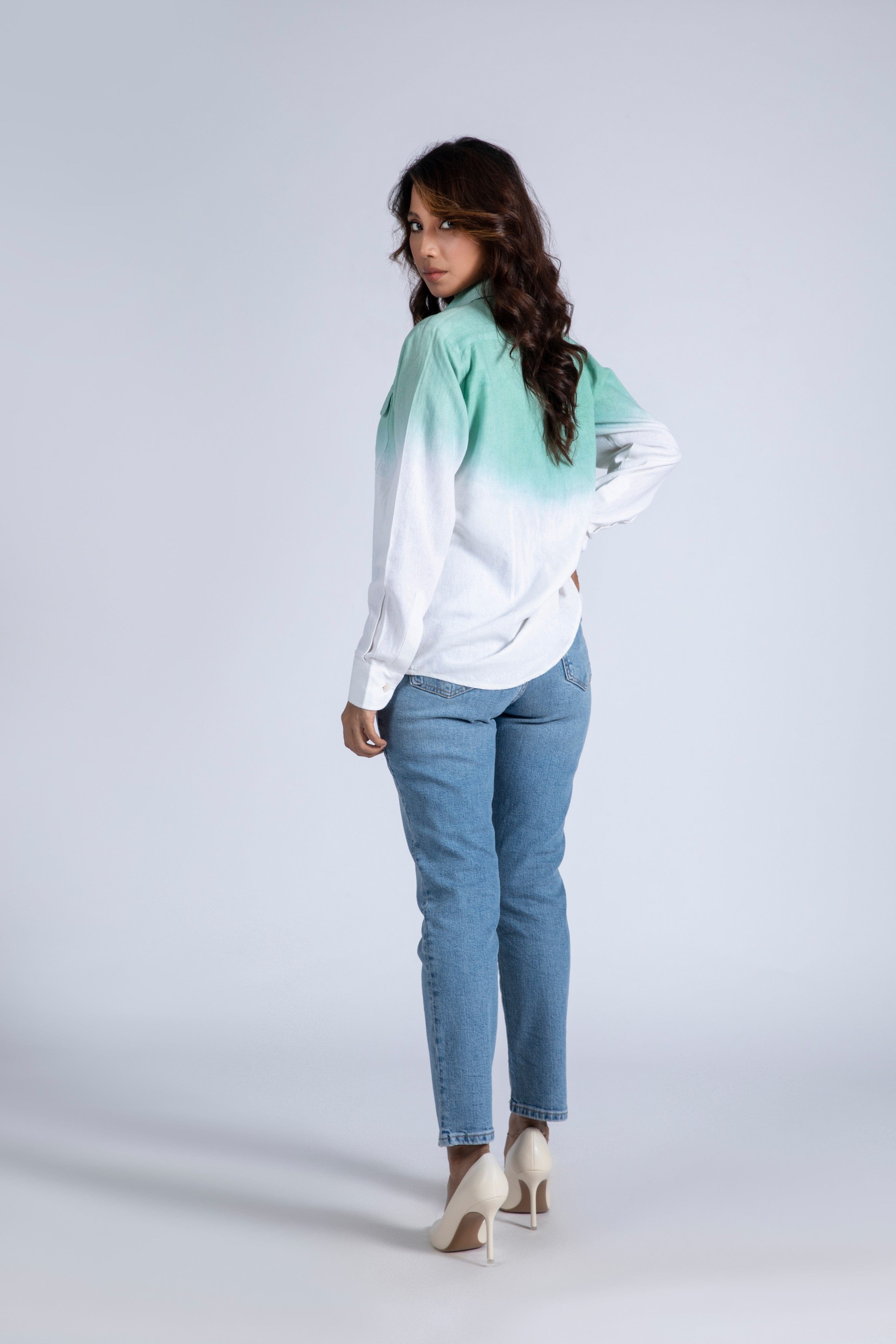 Dip Dye Linen Top