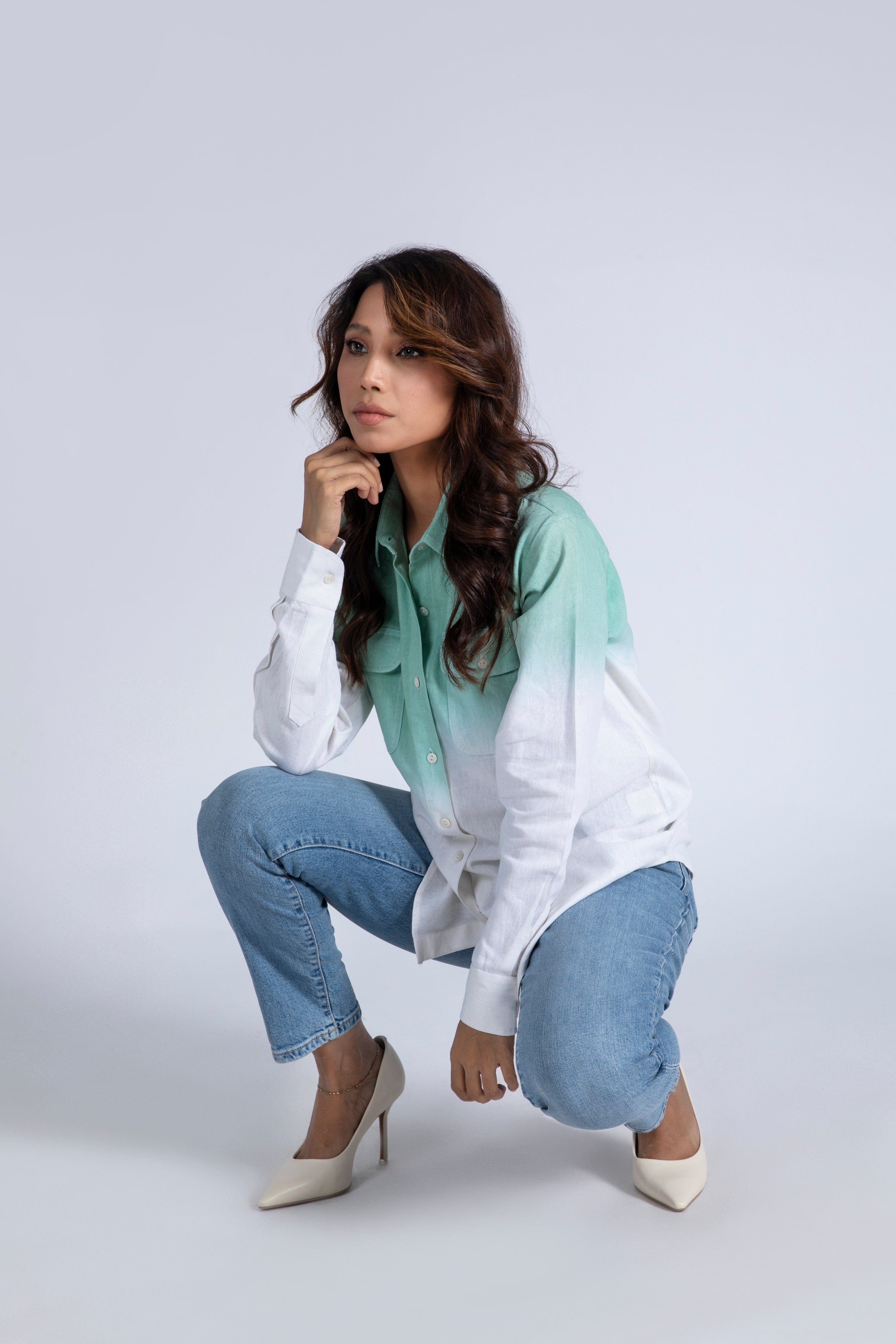 Dip Dye Linen Top