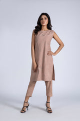 Embroidered Dress with Pant
