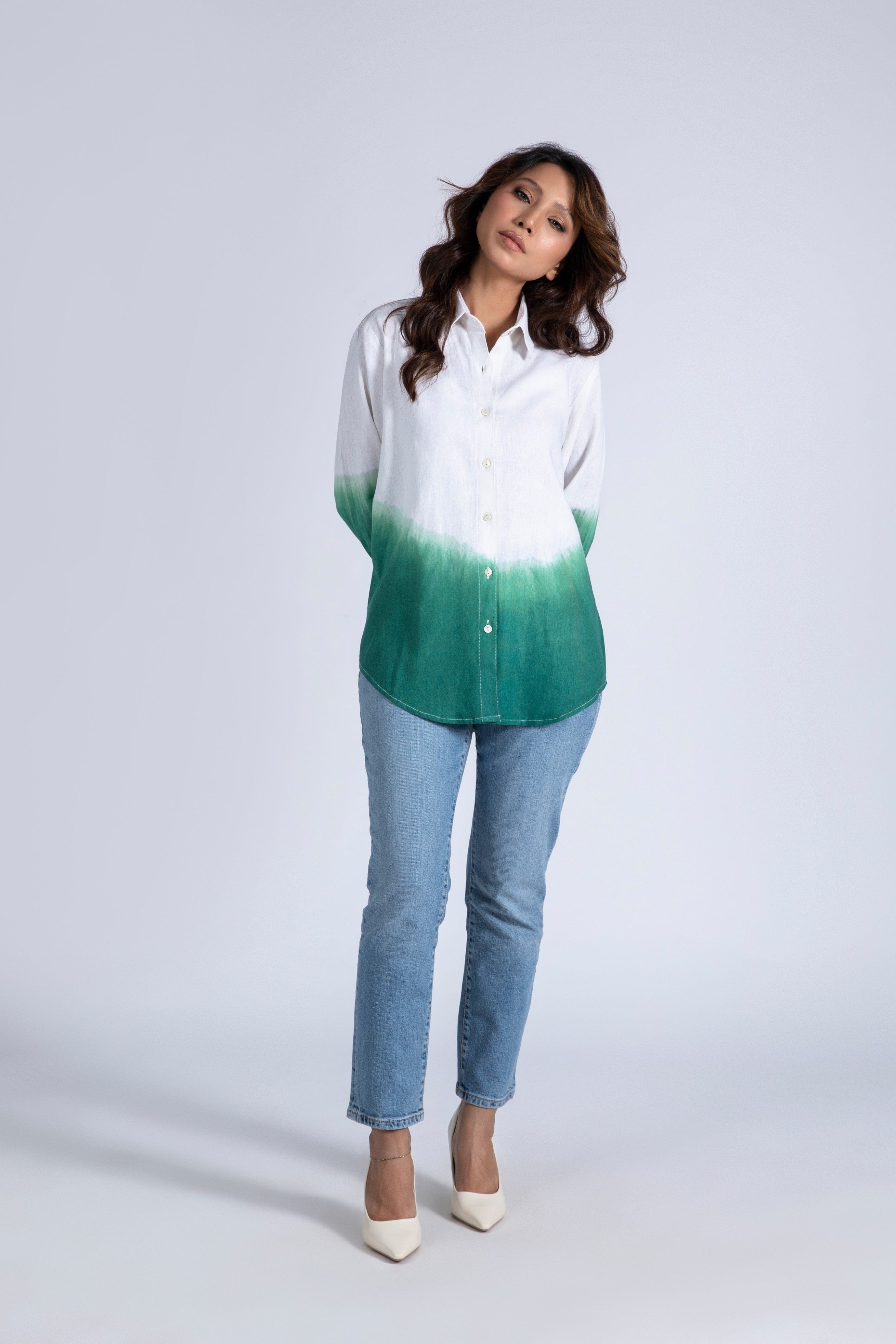 Dip Dye Linen Top