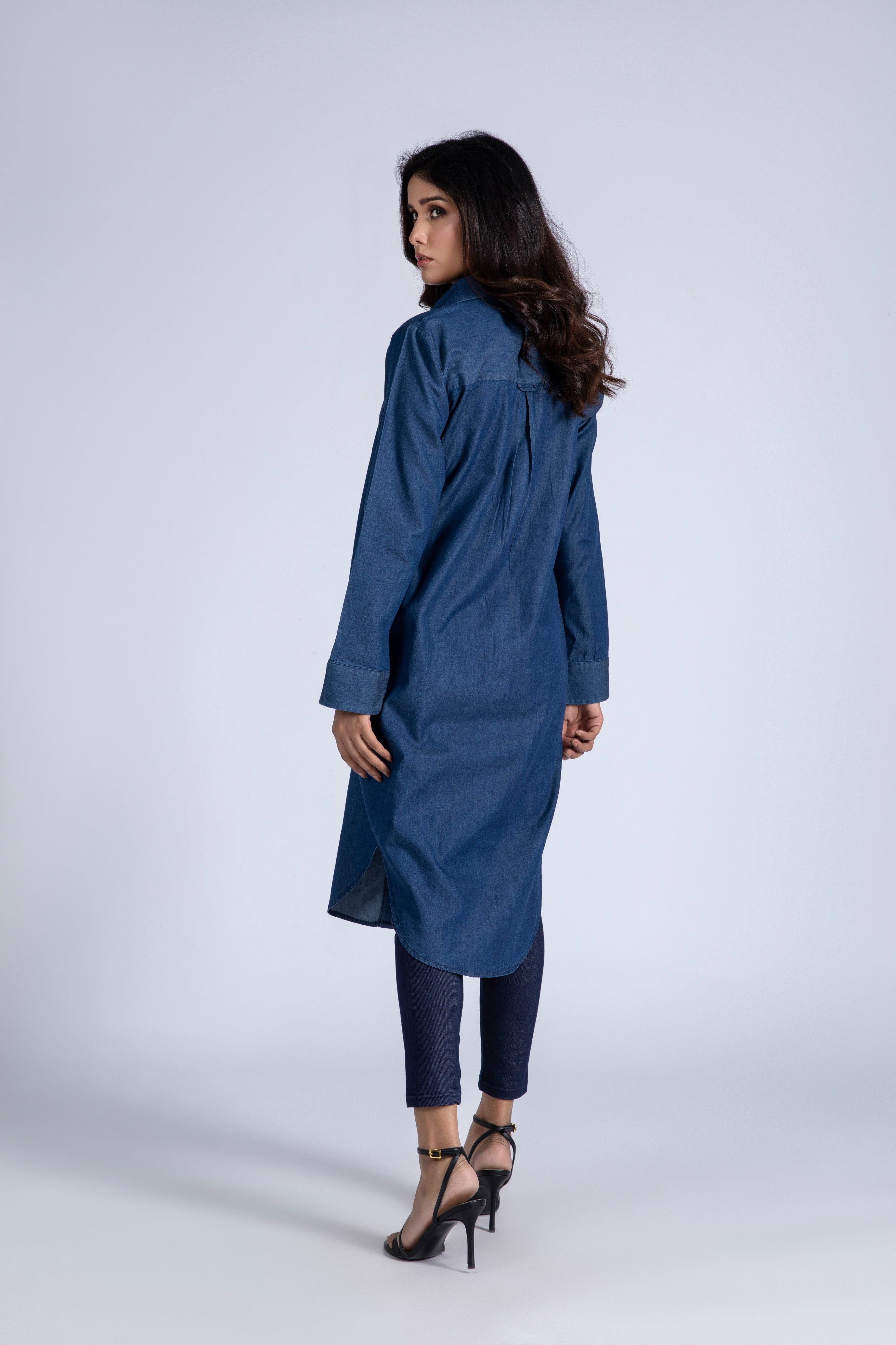 Hand Embroidery Denim Dress Top