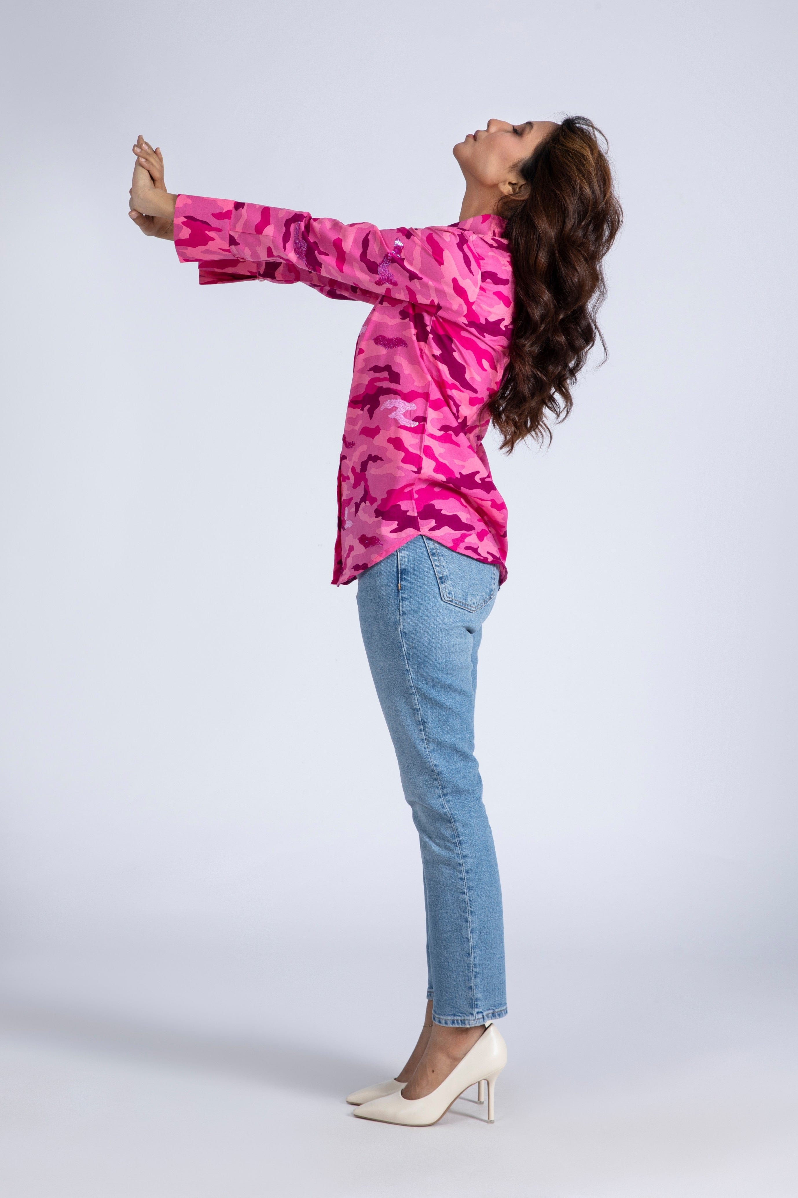 Sequined Camouflage Top