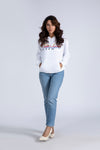 Hand Embroidered Pullover Hoody