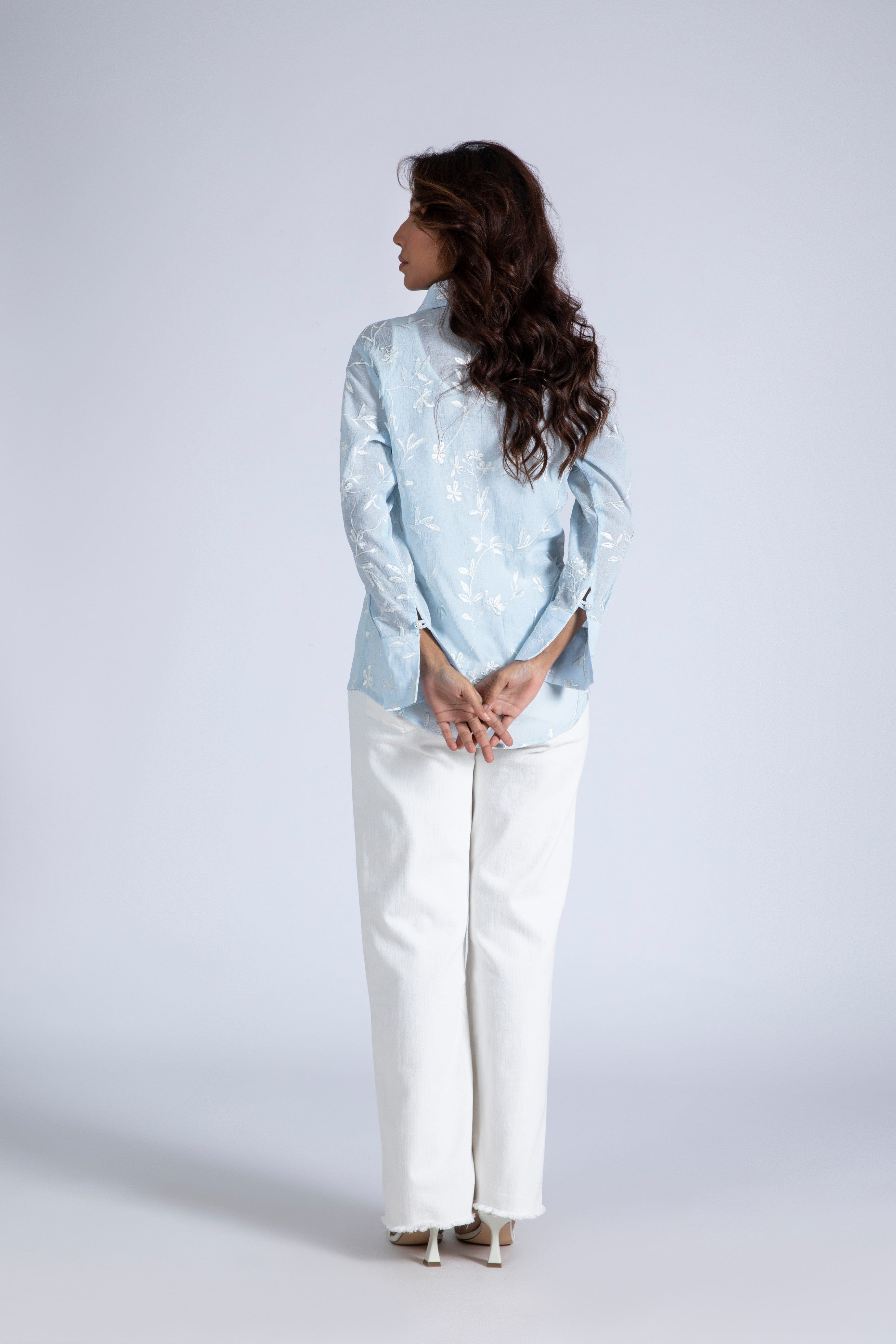 Embroidered Crinkled Top