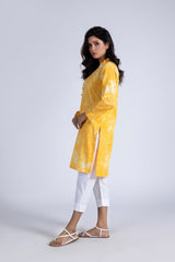 Puff Print Linen Top