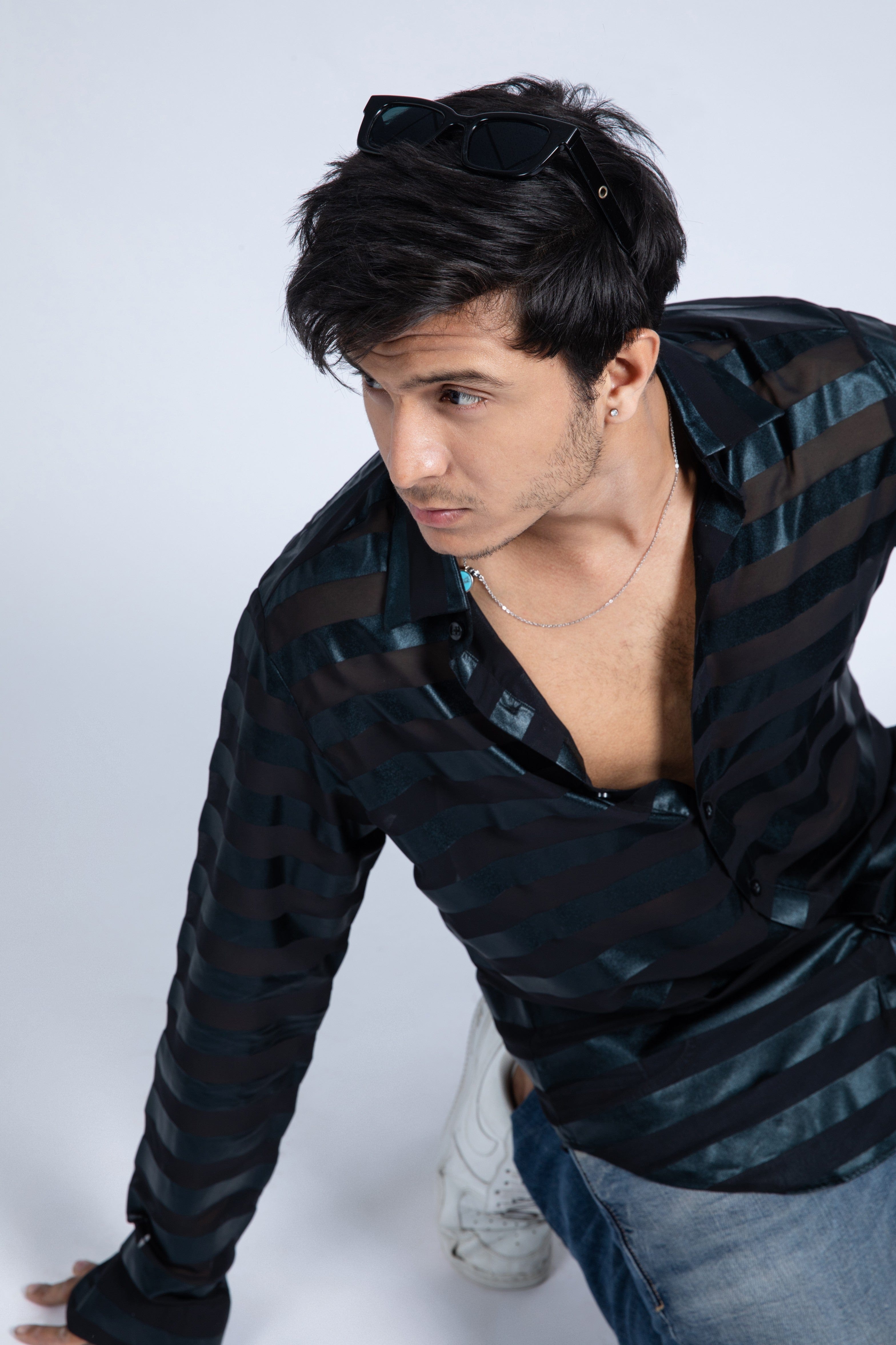 Fancy Black Striped Shirt