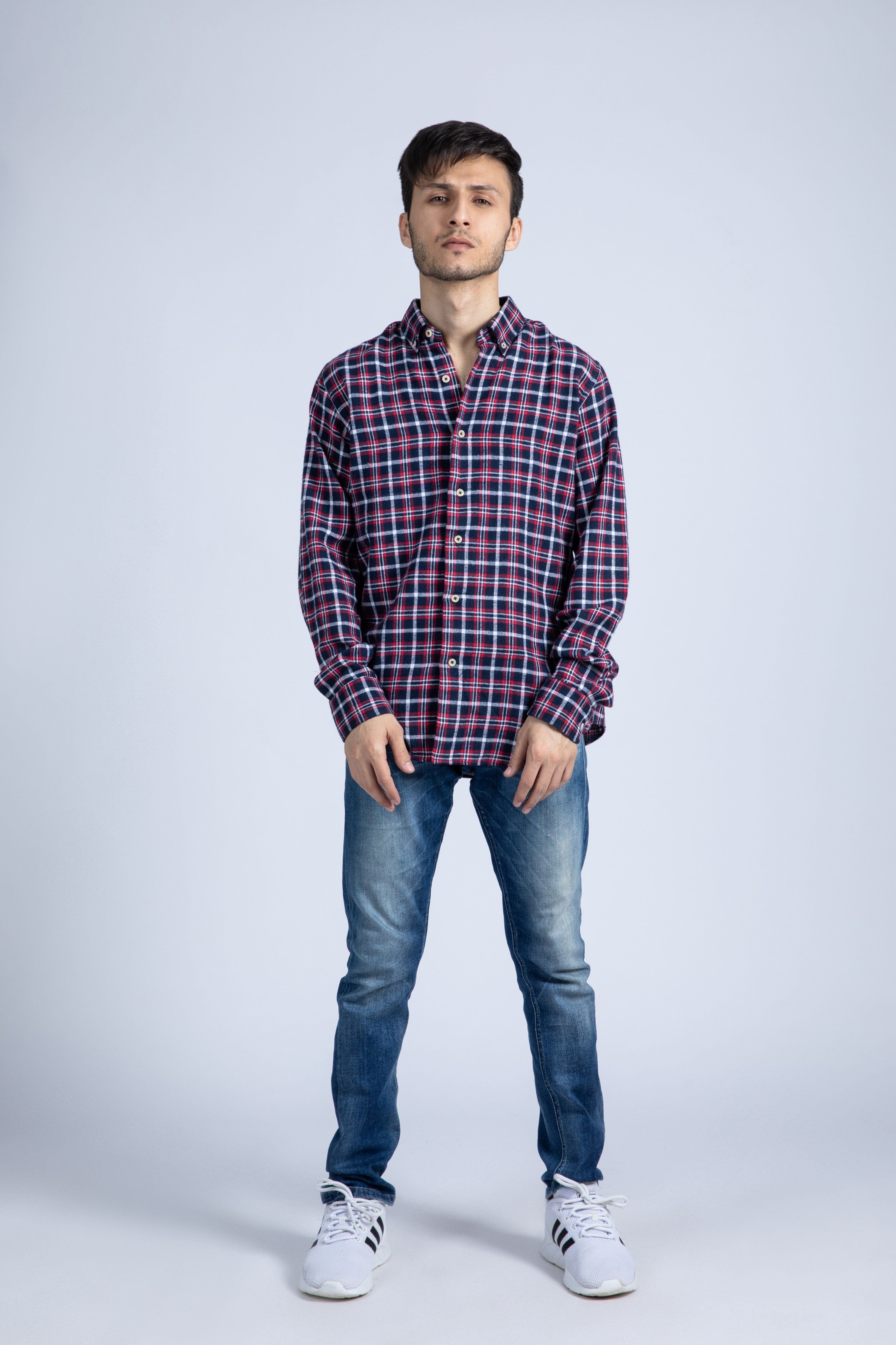 Y/D herringbone flannel shirt