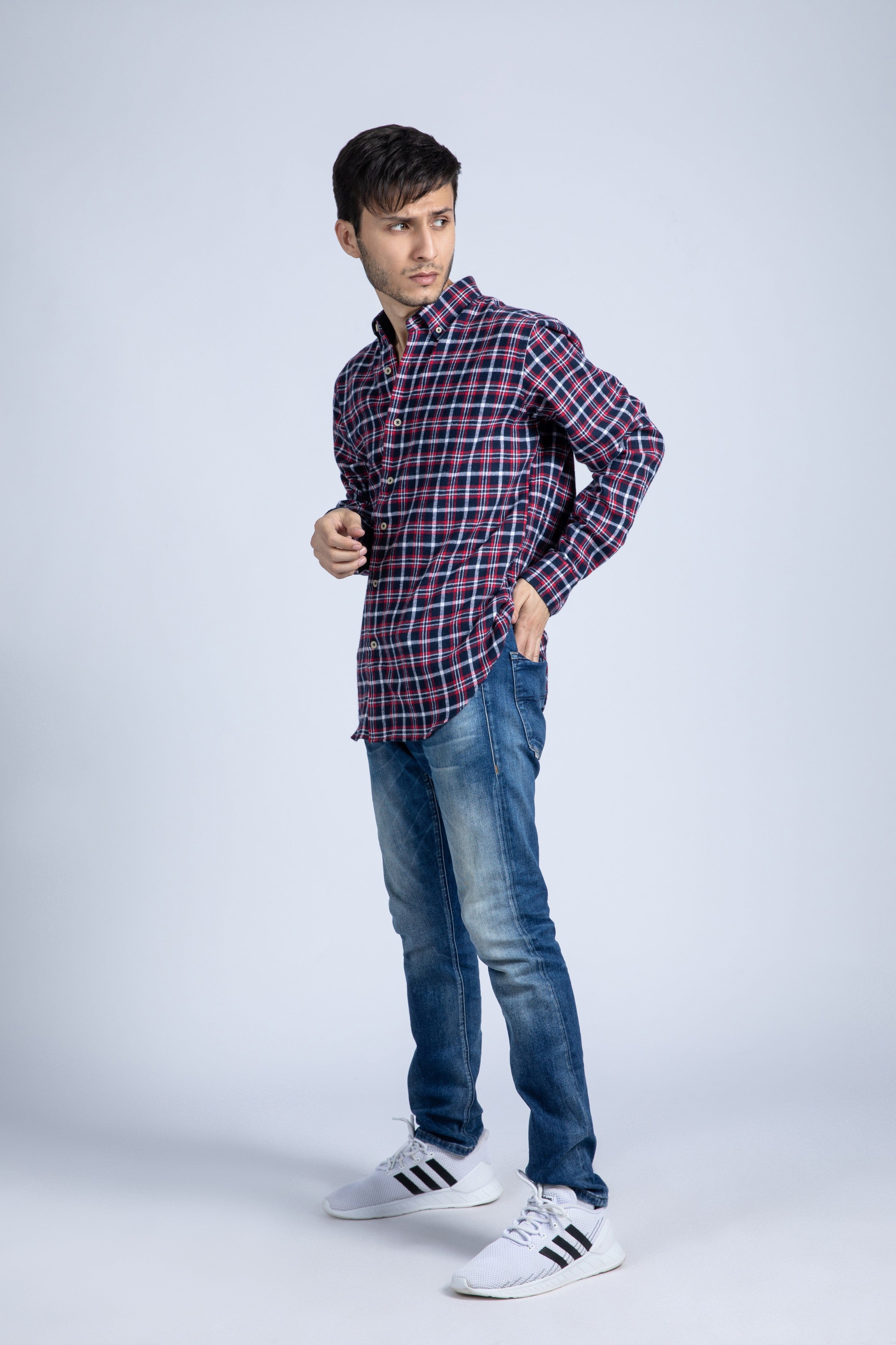 Y/D herringbone flannel shirt