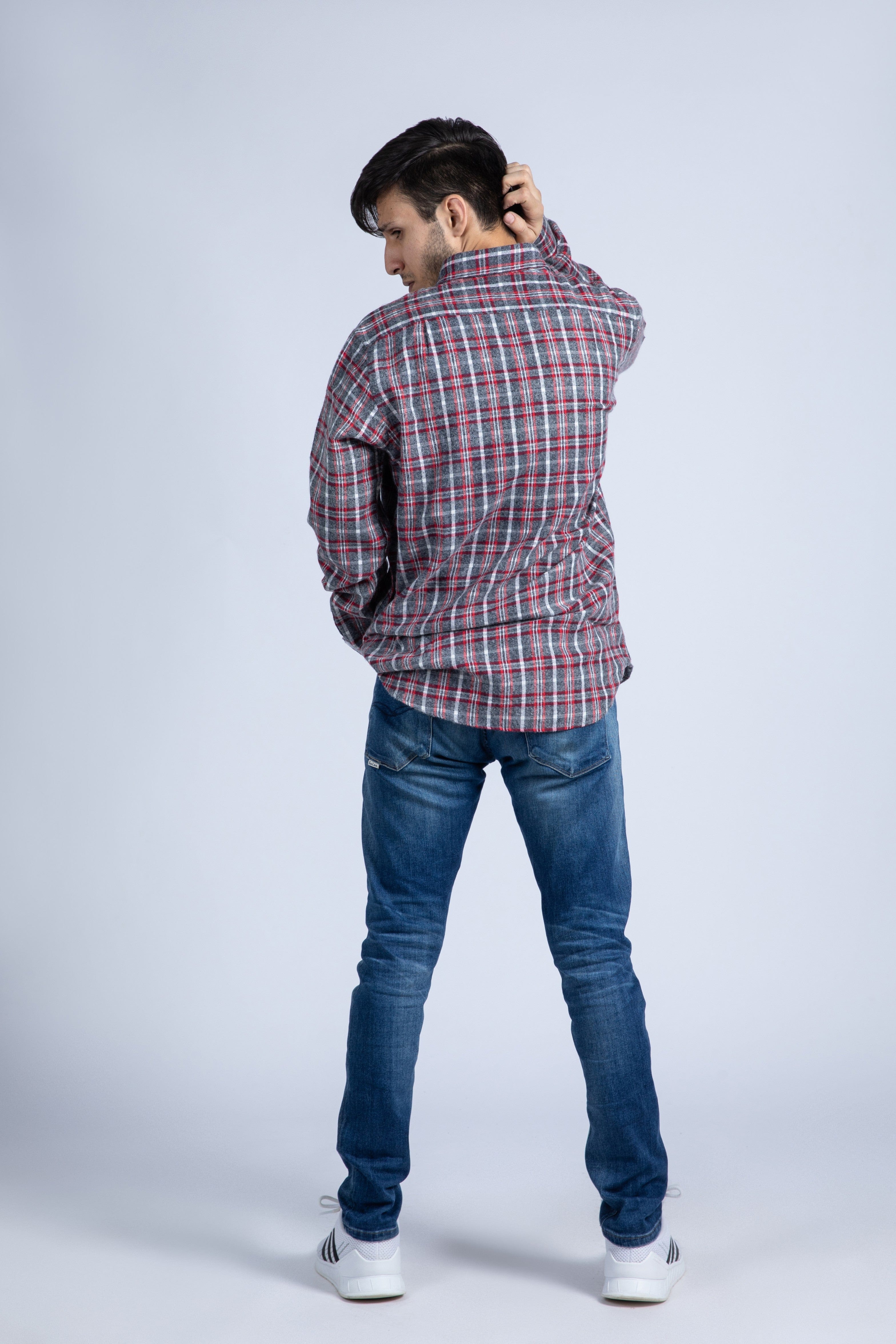 Y/D herringbone flannel shirt