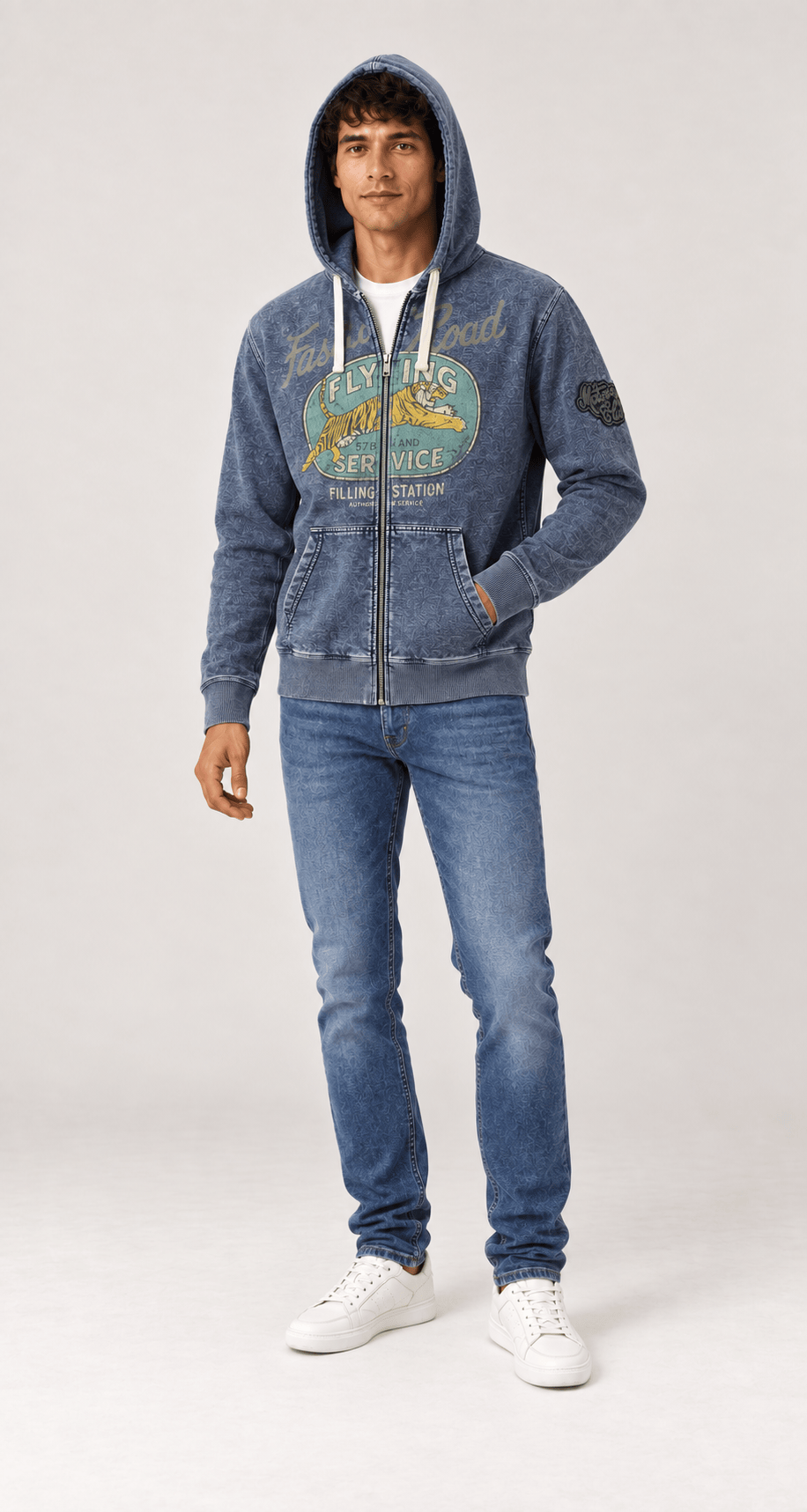Vintage Flying Tiger Zip Hoodie