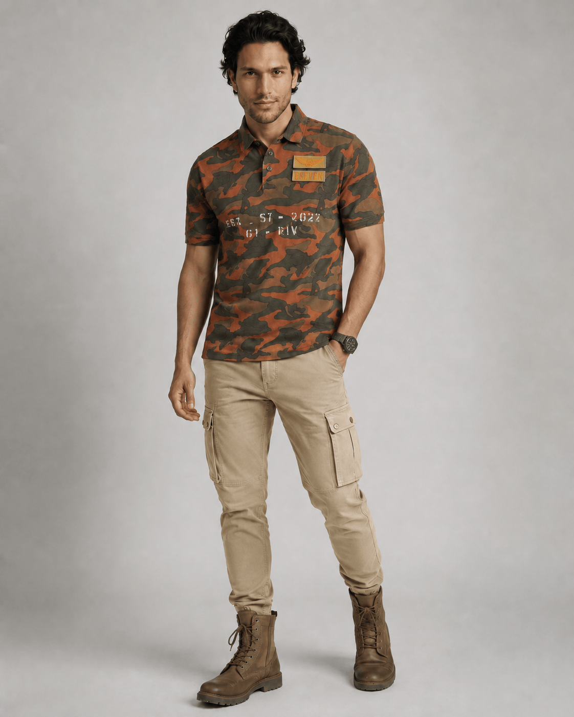 Camo Military Inspired Polo