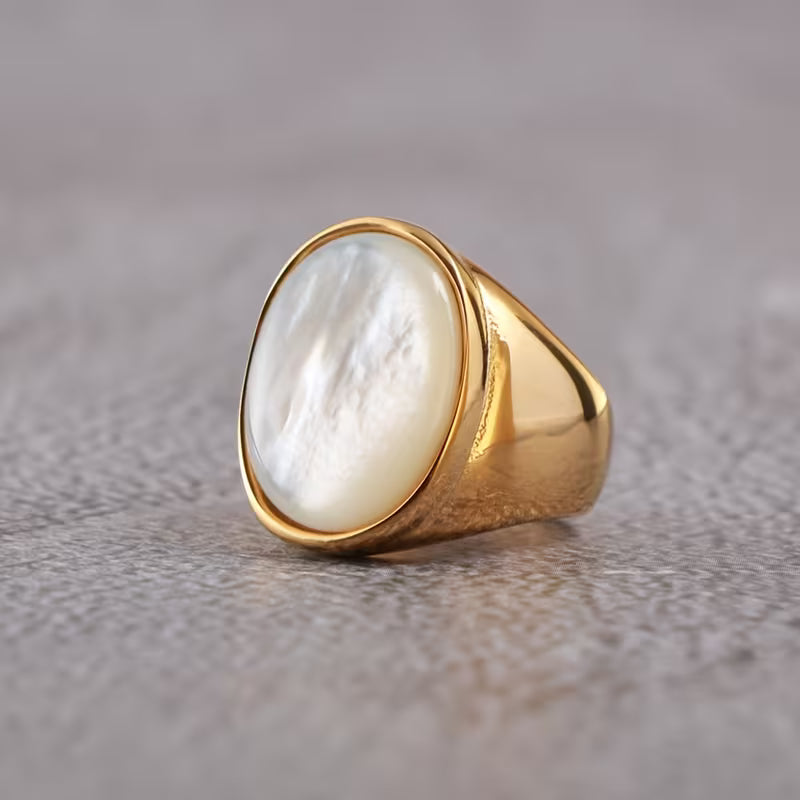 Minimalist Stainless Steel Gem Ring
