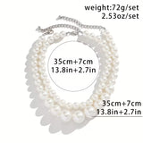Statement Imitation Pearl Choker Necklace Set