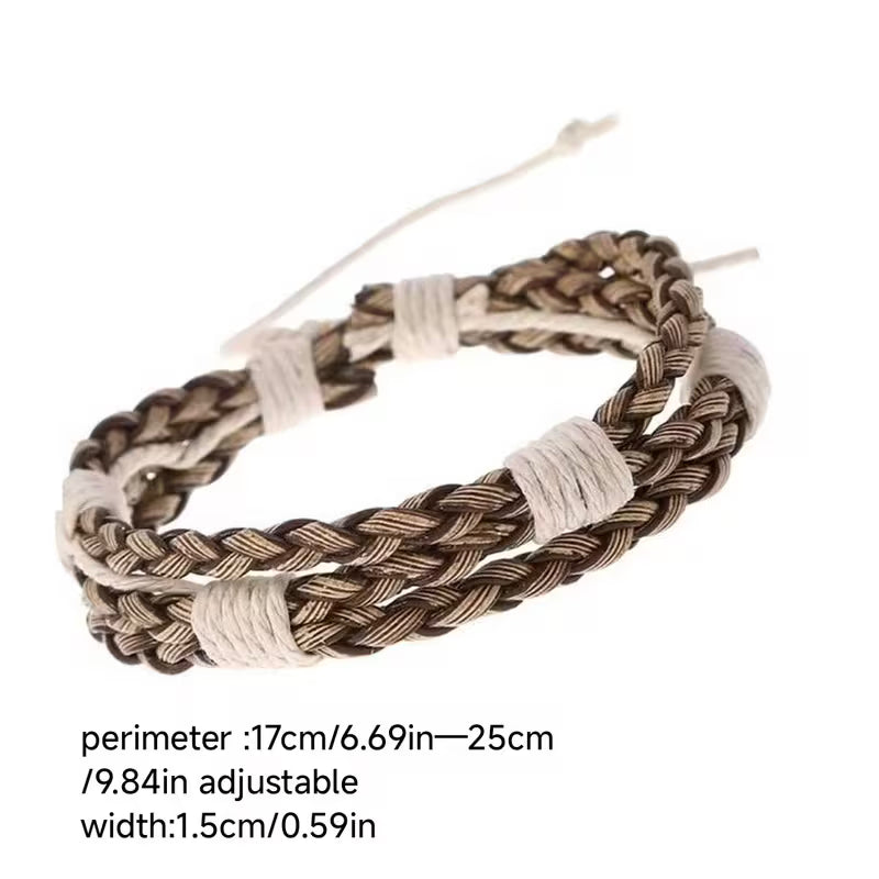 Vintage Unisex PU Leather Braided Bracelet