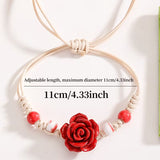 Handmade Bohemian Rose Beaded Bracelet