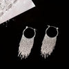 Golden-plated Chain Tassel Earrings