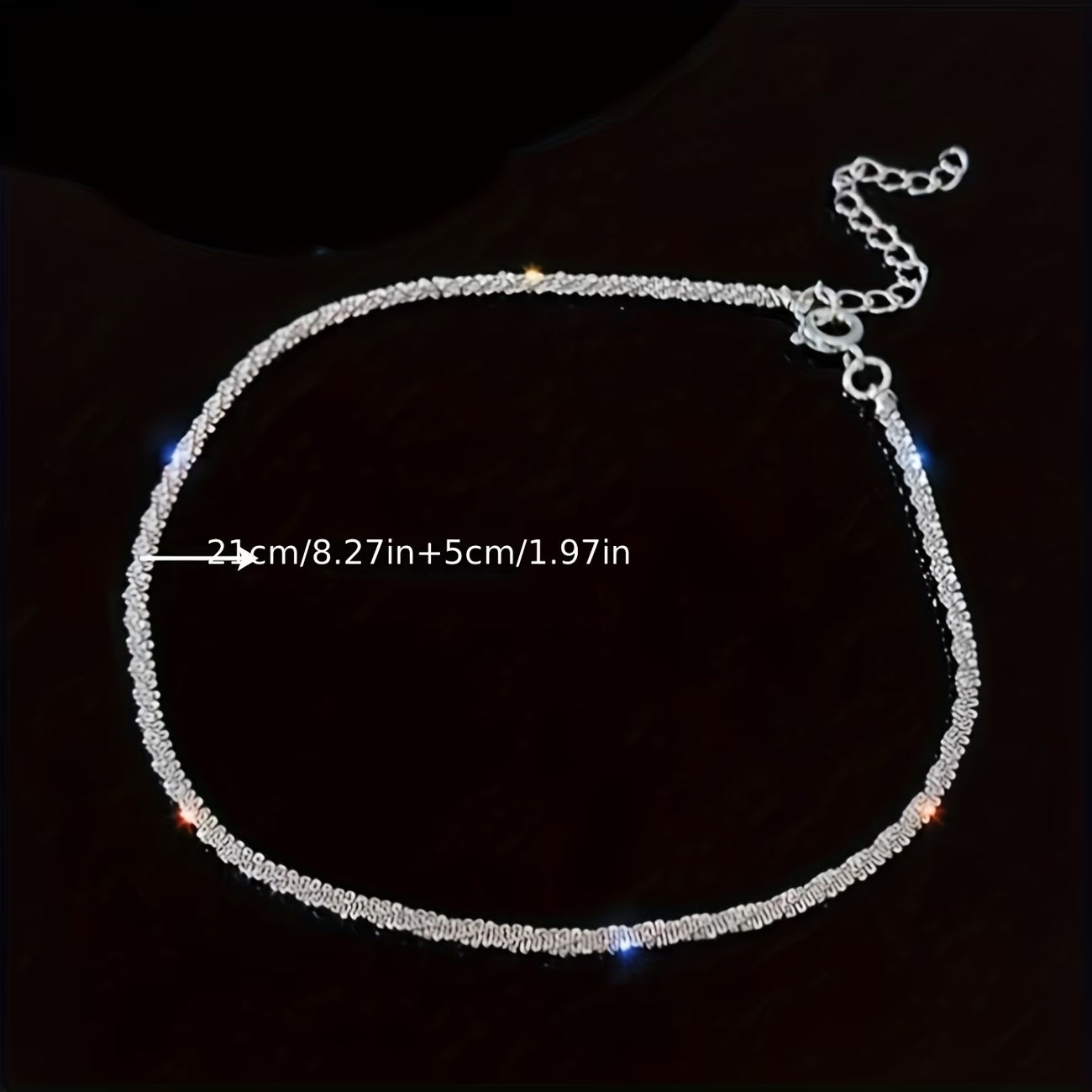 2pcs Simple Sparkling Anklet Set for Women