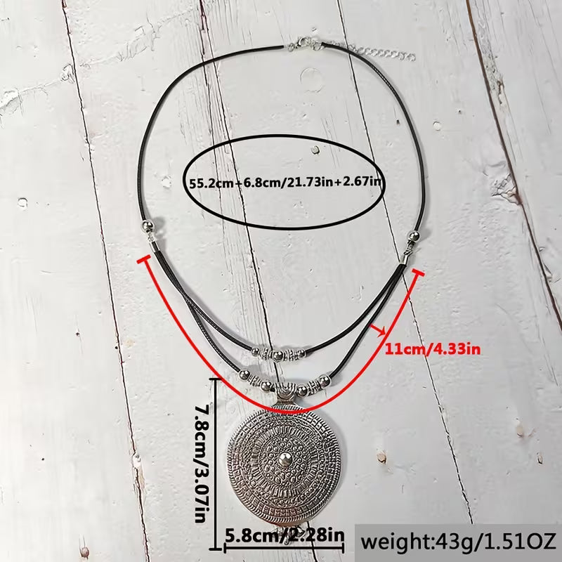 Vintage Bohemian Totem Pendant Necklace