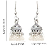 Boho Pearl Tassel Alloy Earrings