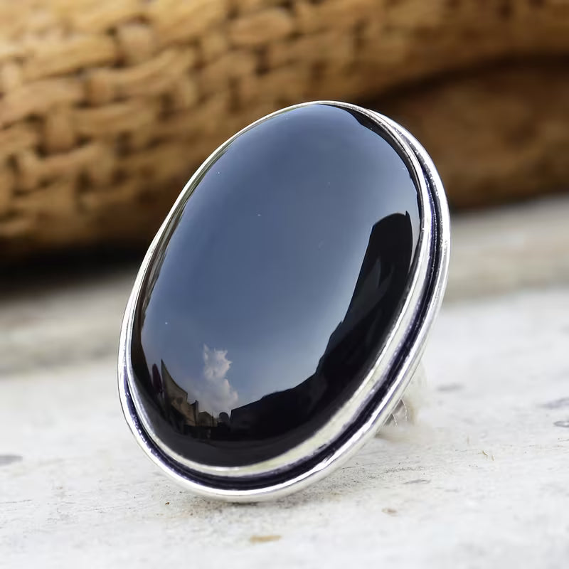 Black Zirconia Statement Ring