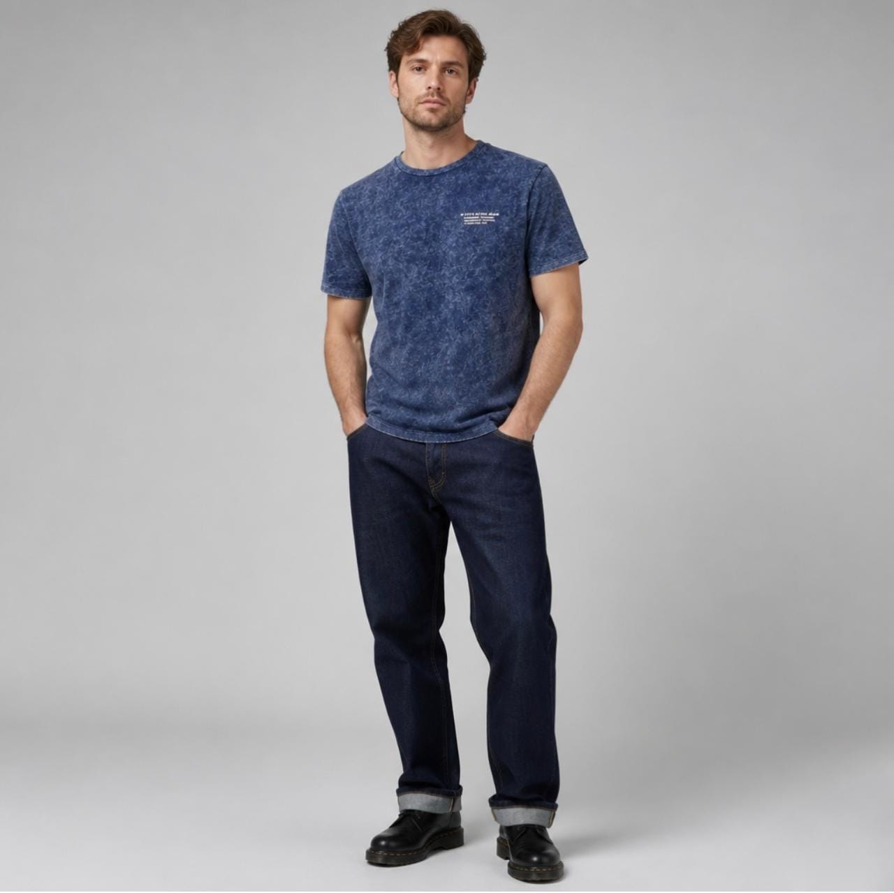 Men’s True Indigo 100% Cotton T-Shirt