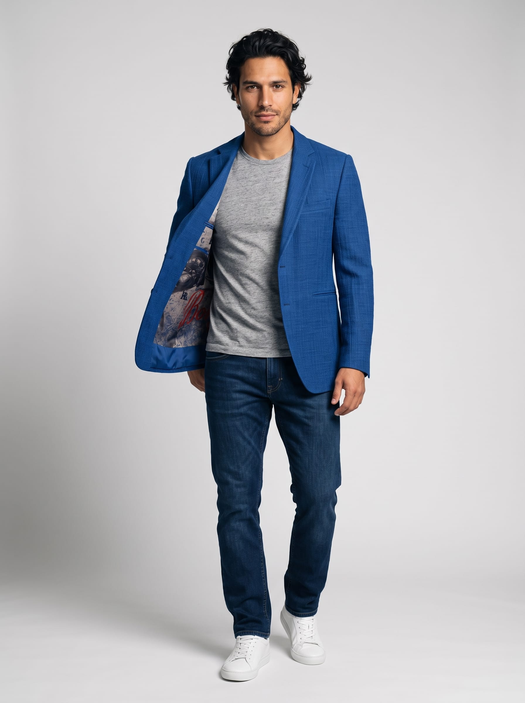 Men's Organic Indigo Dye Sporty Blazer
