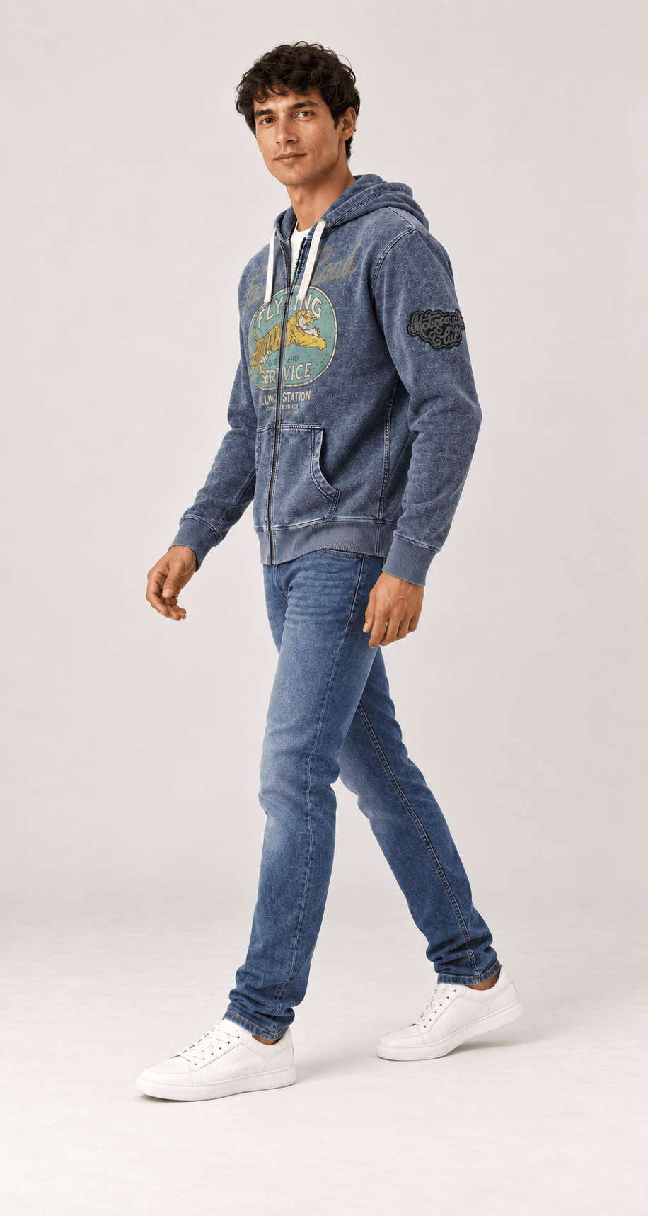 Vintage Flying Tiger Zip Hoodie