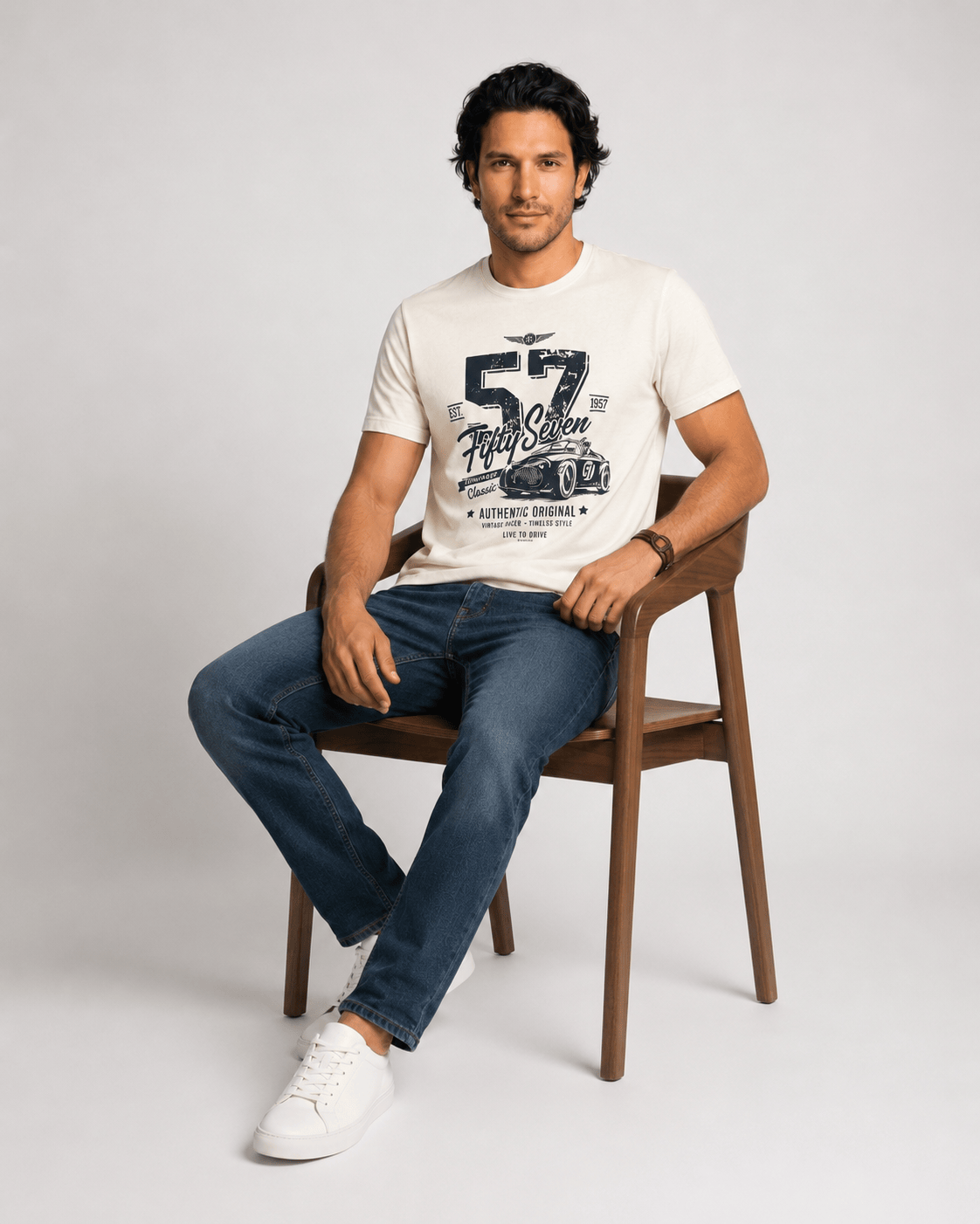 Men’s Vintage Racing Graphic Cotton T-Shirt