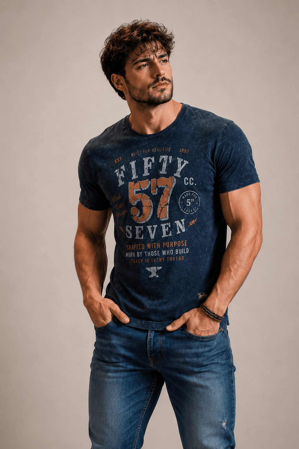 Men’s True Indigo 100% Cotton T-Shirt