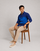 Men's Ocean Blue Cotton Ombre Shirt