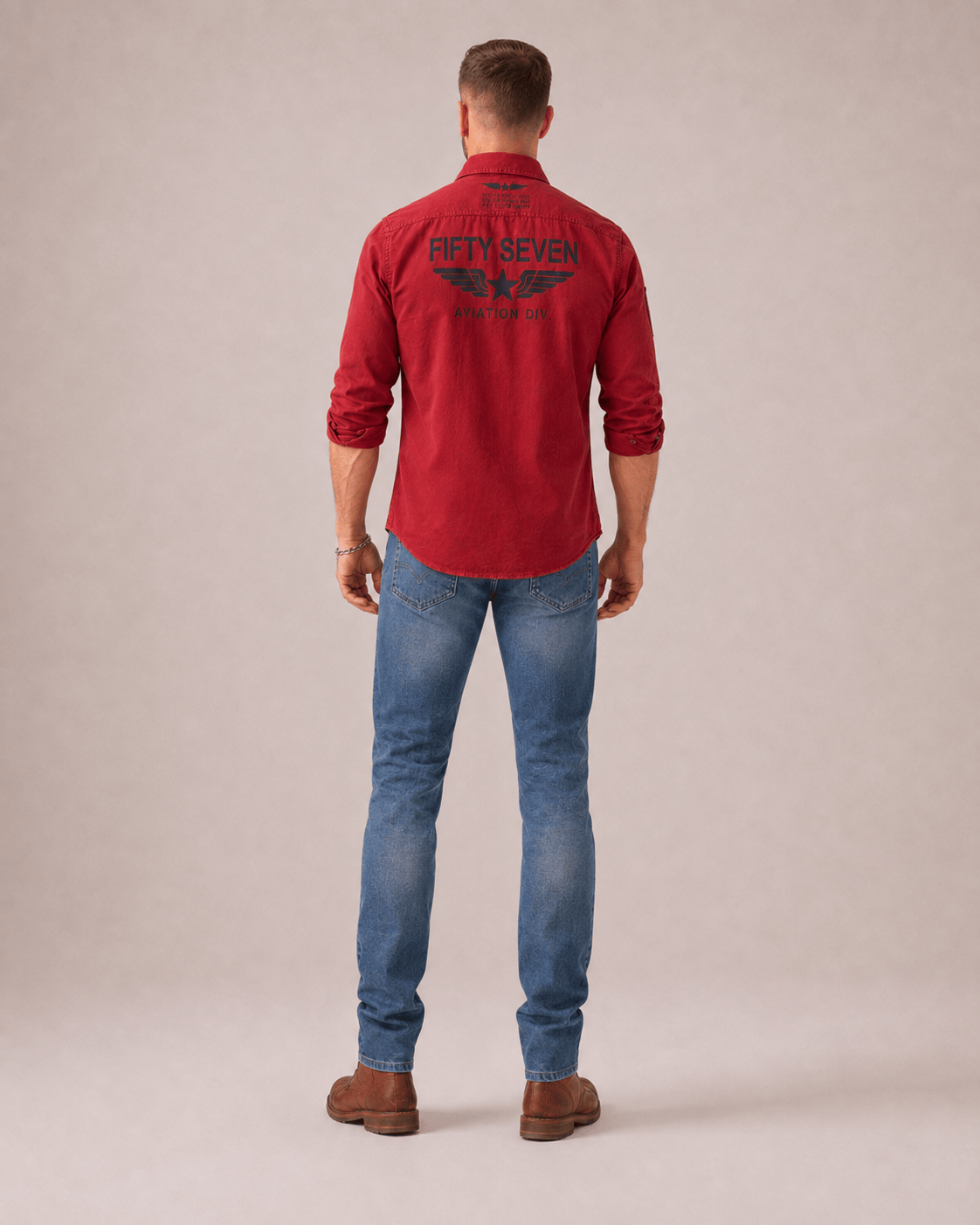 57brand Aviator Blood-Red Twill Shirt