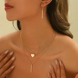Bohemian Heart Necklace & Earrings Set