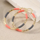 Golden Pink Copper Hoop Earrings