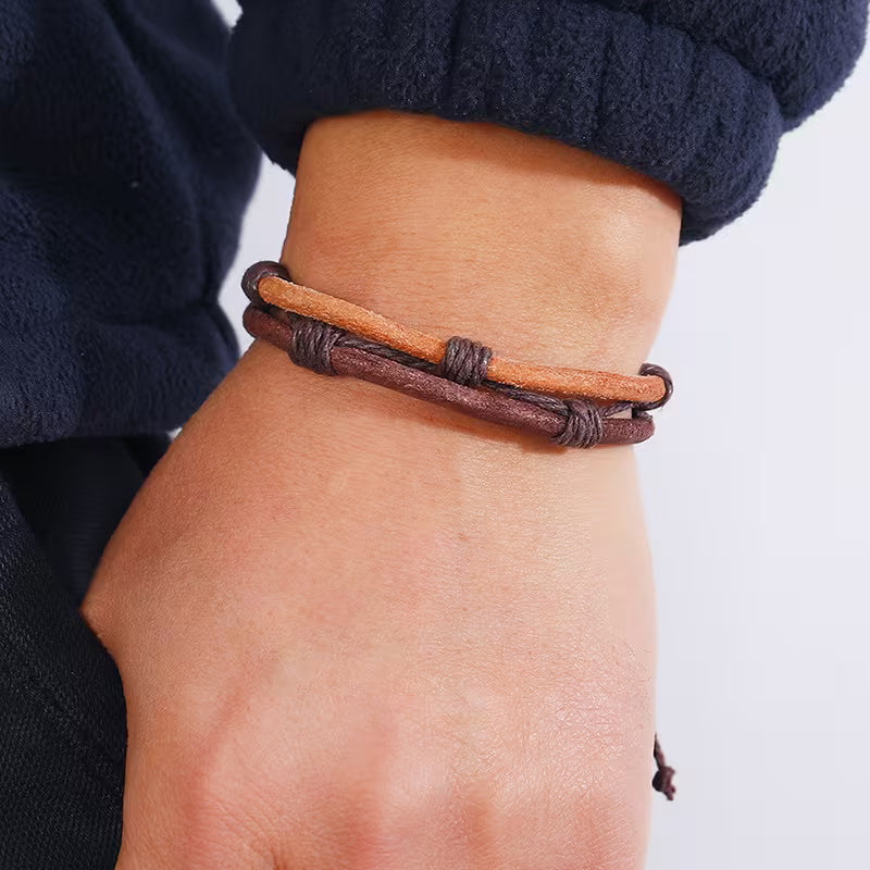Handmade Vintage Faux Leather Bracelet