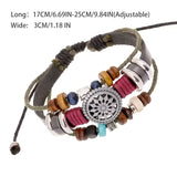 Retro Cowhide Beaded Leather Bracelet