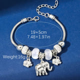 Silvery CZ Elephant Pendant Necklace