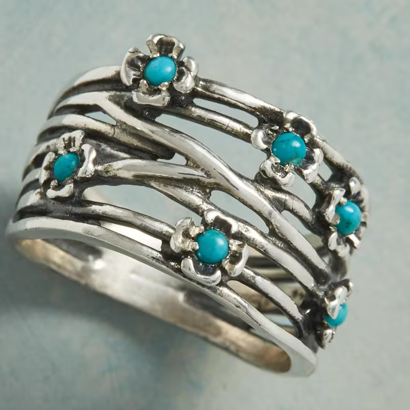 Elegant Synthetic Turquoise Statement Ring