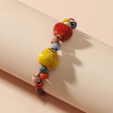 Colorful Ethnic Braided Ceramic Bead Bracelet