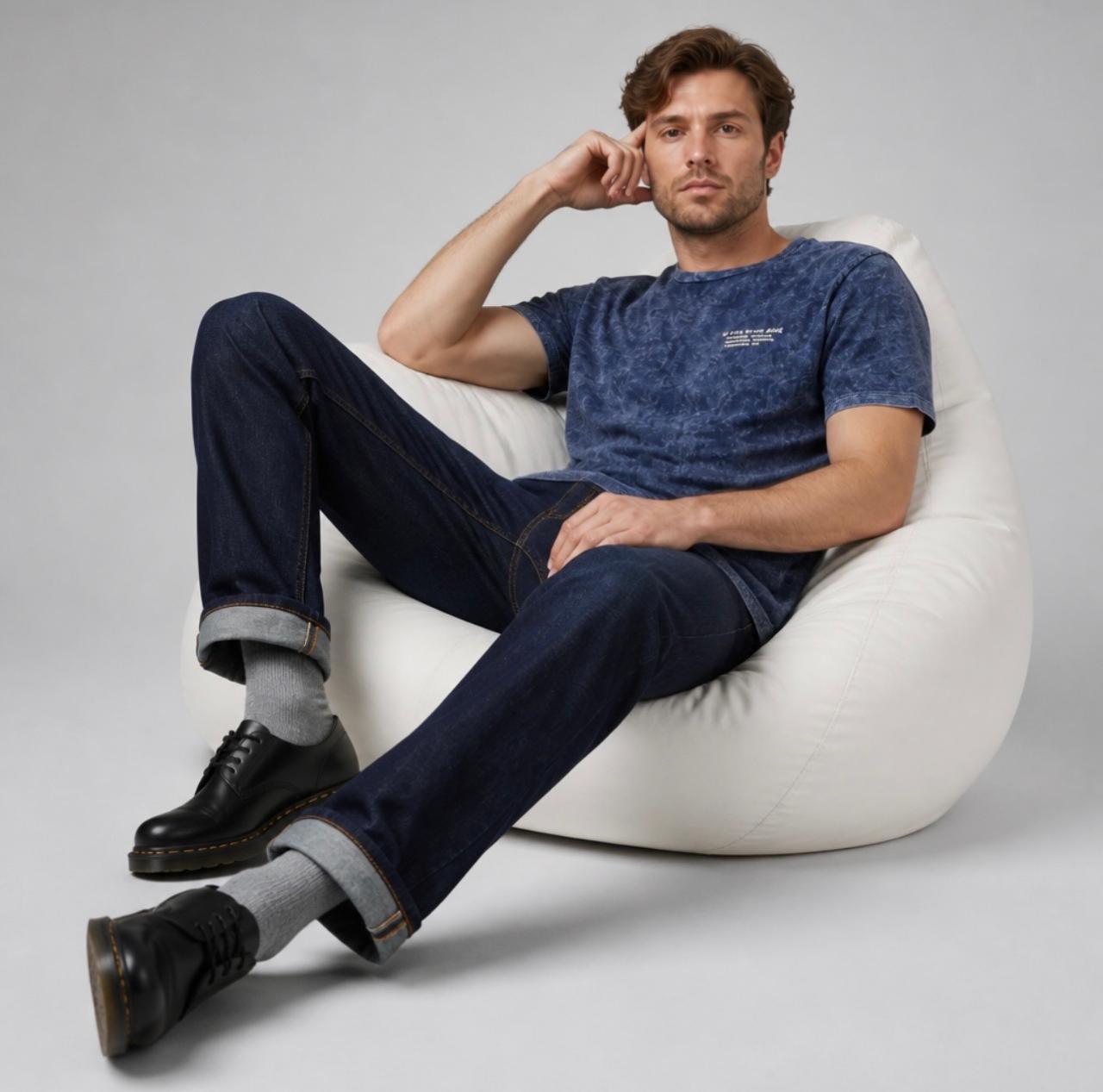 Men’s True Indigo 100% Cotton T-Shirt
