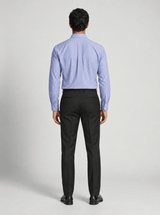 Men's Cotton Linen Blend Stripe Button Down Shirt.